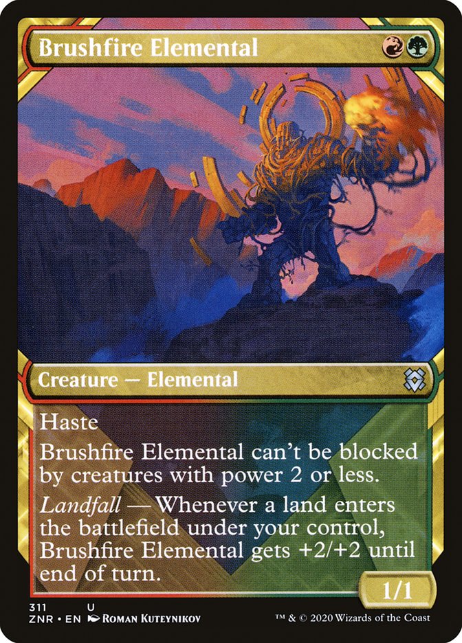 Brushfire Elemental (Showcase) [Zendikar Rising] | Gear Gaming Bentonville