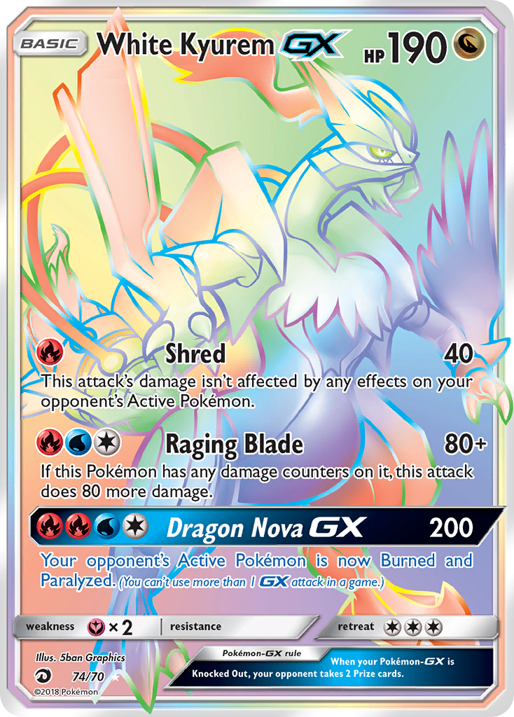 White Kyurem GX (74/70) [Sun & Moon: Dragon Majesty] | Gear Gaming Bentonville