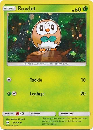 Rowlet (9/149) (Cosmos Holo) [Sun & Moon: Base Set] | Gear Gaming Bentonville