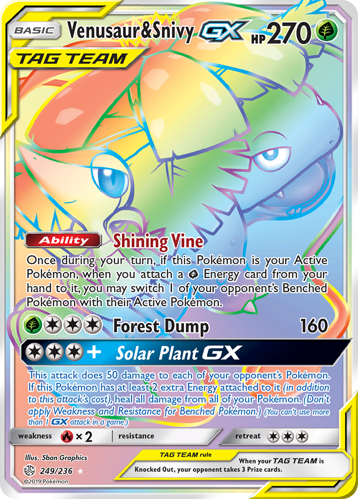 Venusaur & Snivy GX (249/236) [Sun & Moon: Cosmic Eclipse] | Gear Gaming Bentonville