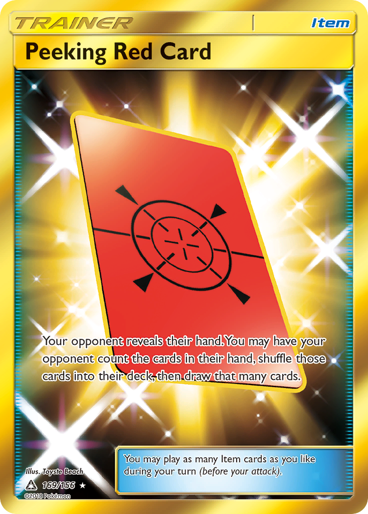 Peeking Red Card (169/156) [Sun & Moon: Ultra Prism] | Gear Gaming Bentonville