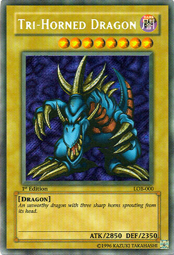 Tri-Horned Dragon [LOB-000] Secret Rare | Gear Gaming Bentonville