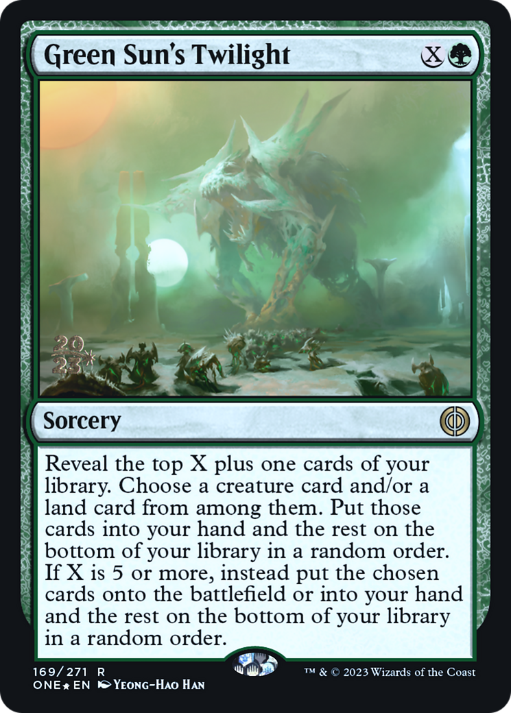 Green Sun's Twilight [Phyrexia: All Will Be One Prerelease Promos] | Gear Gaming Bentonville