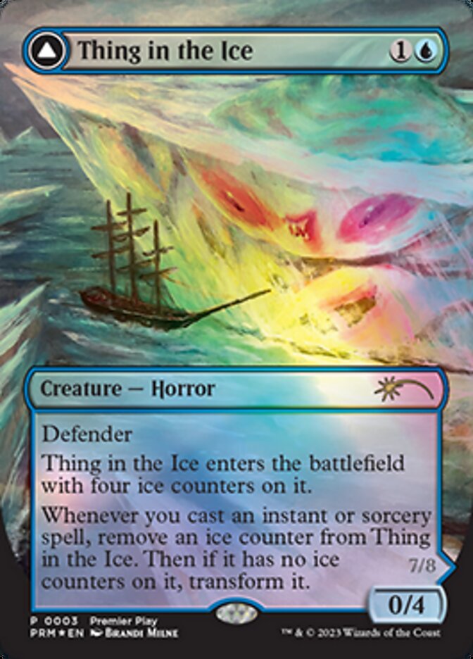 Thing in the Ice // Awoken Horror (Borderless Alternate Art) [Regional Championship Qualifiers 2023] | Gear Gaming Bentonville