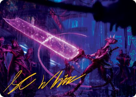 Enormous Energy Blade Art Card (Gold-Stamped Signature) [Kamigawa: Neon Dynasty Art Series] | Gear Gaming Bentonville