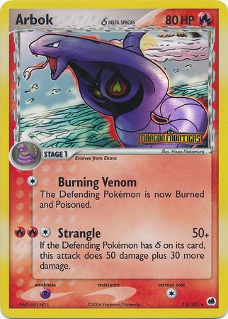 Arbok (13/101) (Delta Species) (Stamped) [EX: Dragon Frontiers] | Gear Gaming Bentonville