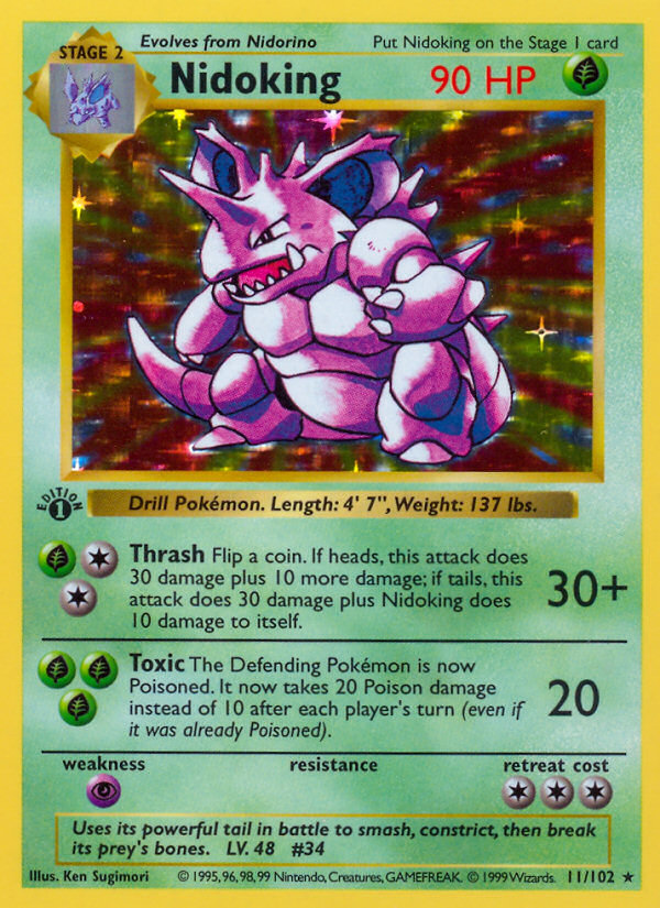 Nidoking (11/102) (Shadowless) [Base Set 1st Edition] | Gear Gaming Bentonville