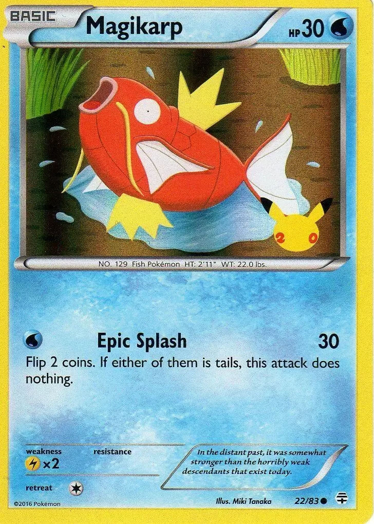 Magikarp (22/83) (20th Anniversary Stamp) [XY: Generations] | Gear Gaming Bentonville