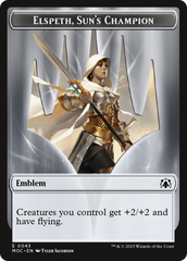 Warrior // Elspeth, Sun's Champion Emblem Double-Sided Token [March of the Machine Commander Tokens] | Gear Gaming Bentonville