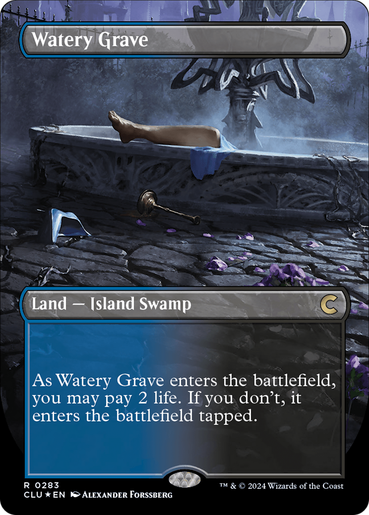 Watery Grave (Borderless) [Ravnica: Clue Edition] | Gear Gaming Bentonville