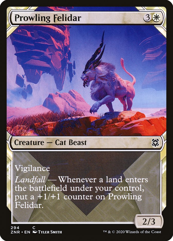 Prowling Felidar (Showcase) [Zendikar Rising] | Gear Gaming Bentonville