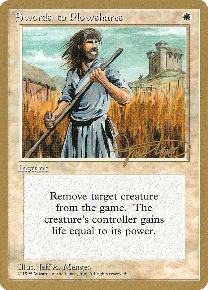Swords to Plowshares (Mark Justice) [Pro Tour Collector Set] | Gear Gaming Bentonville