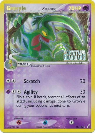 Grovyle (19/100) (Delta Species) (Stamped) [EX: Crystal Guardians] | Gear Gaming Bentonville