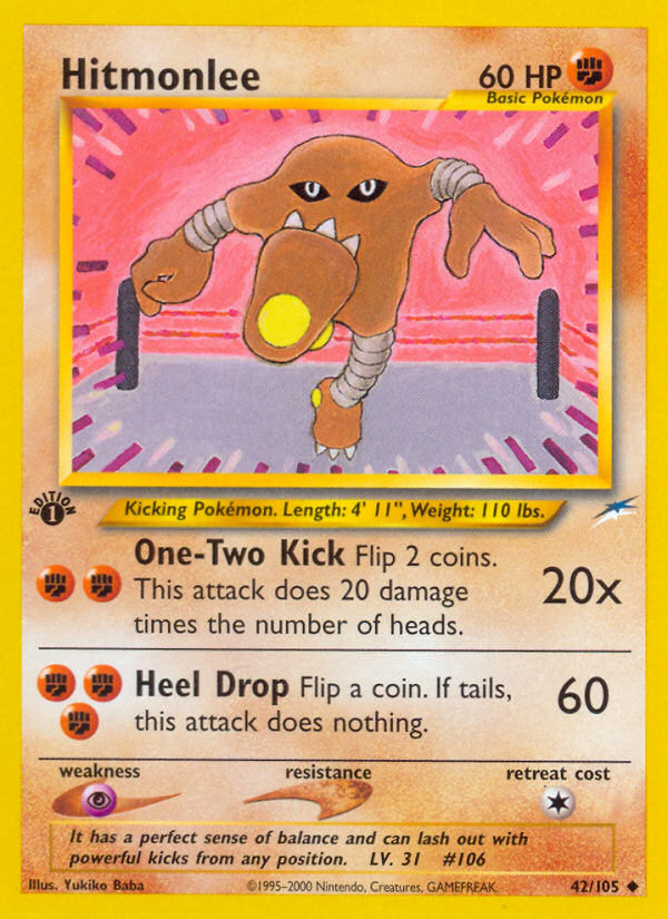 Hitmonlee (42/105) [Neo Destiny 1st Edition] | Gear Gaming Bentonville