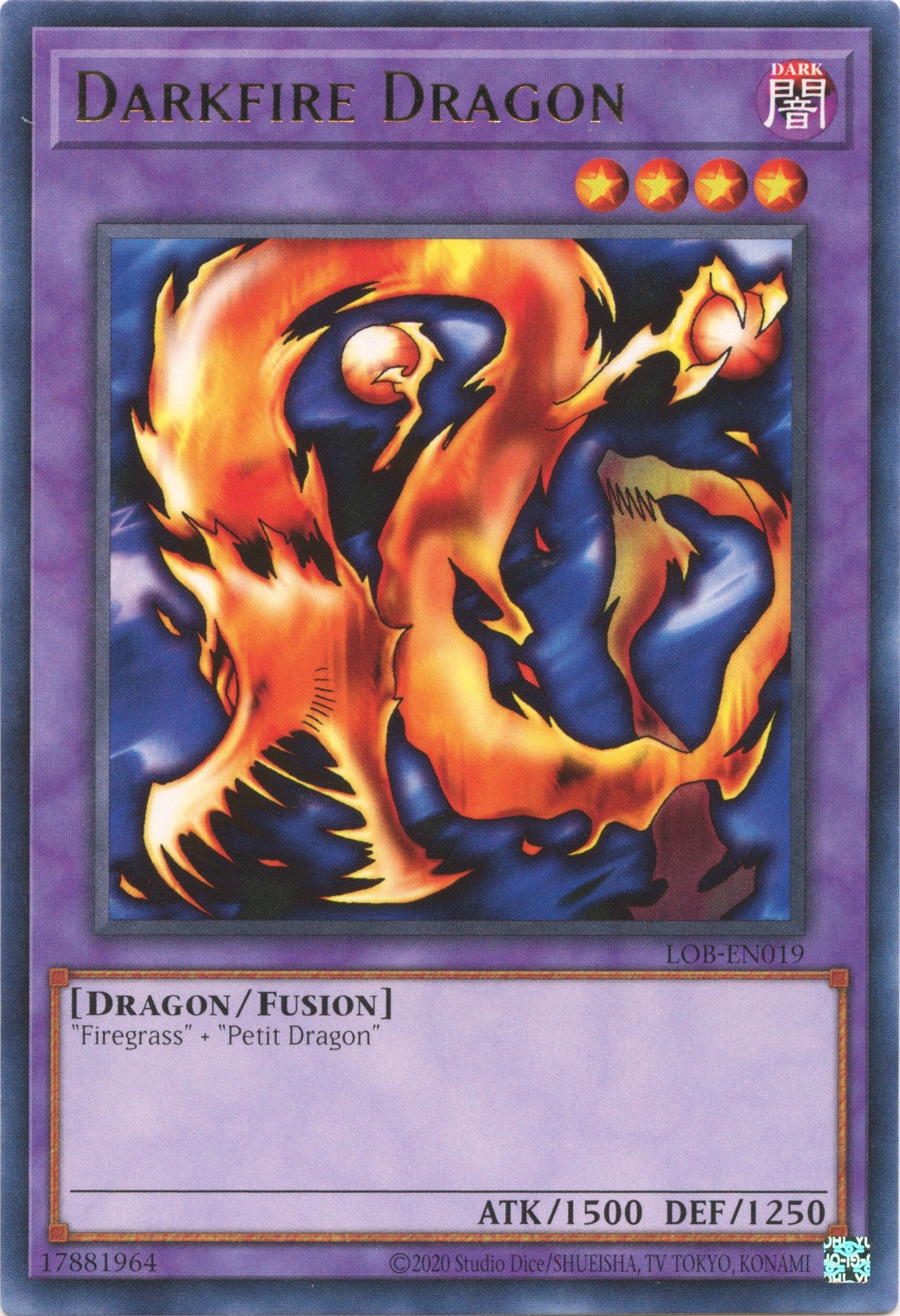 Darkfire Dragon (25th Anniversary) [LOB-EN019] Rare | Gear Gaming Bentonville