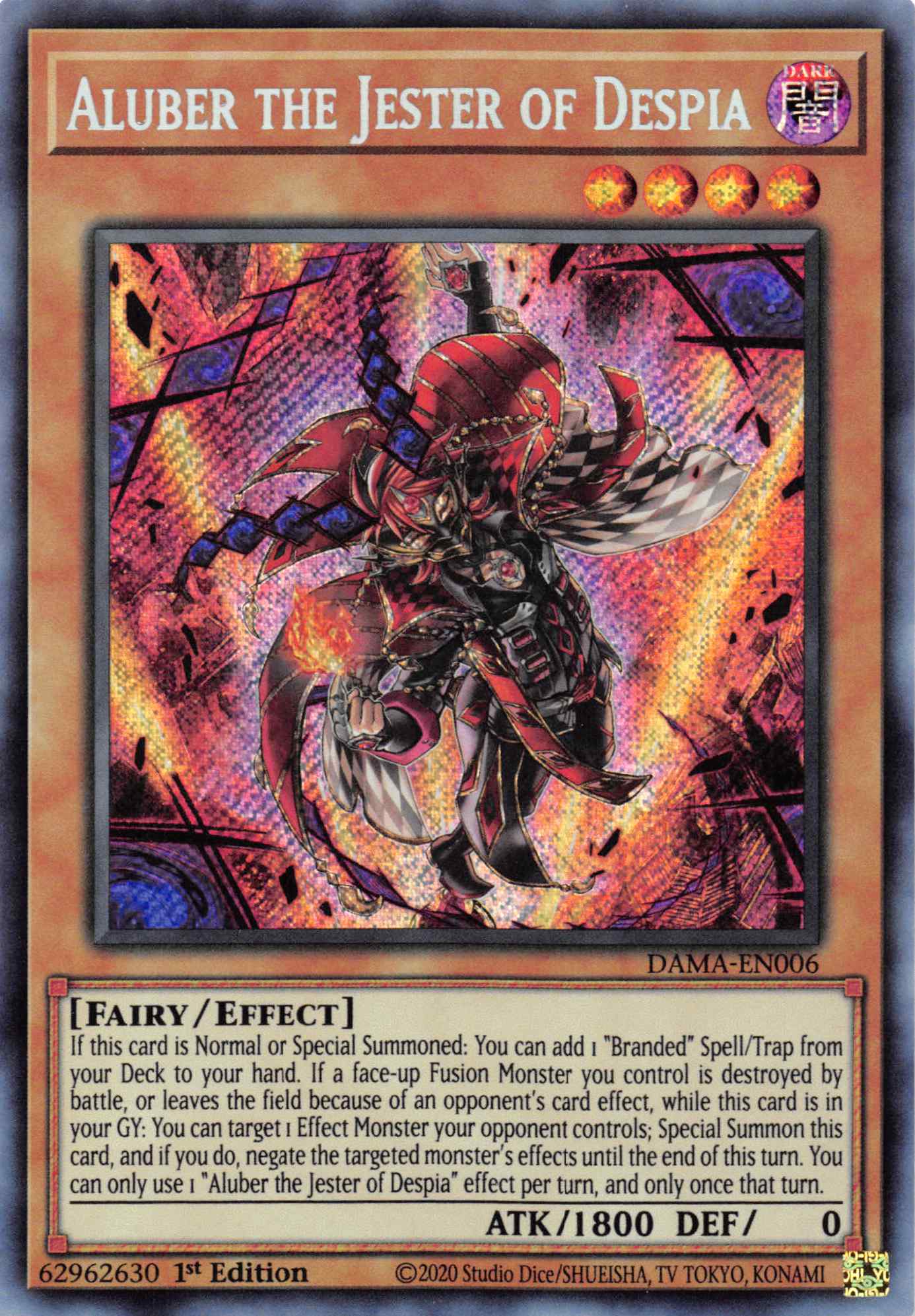 Aluber the Jester of Despia [DAMA-EN006] Secret Rare | Gear Gaming Bentonville