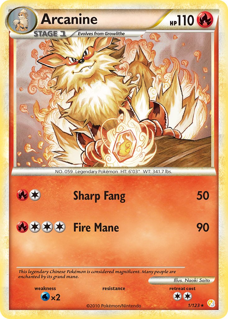 Arcanine (1/123) (Theme Deck Exclusive) [HeartGold & SoulSilver: Base Set] | Gear Gaming Bentonville