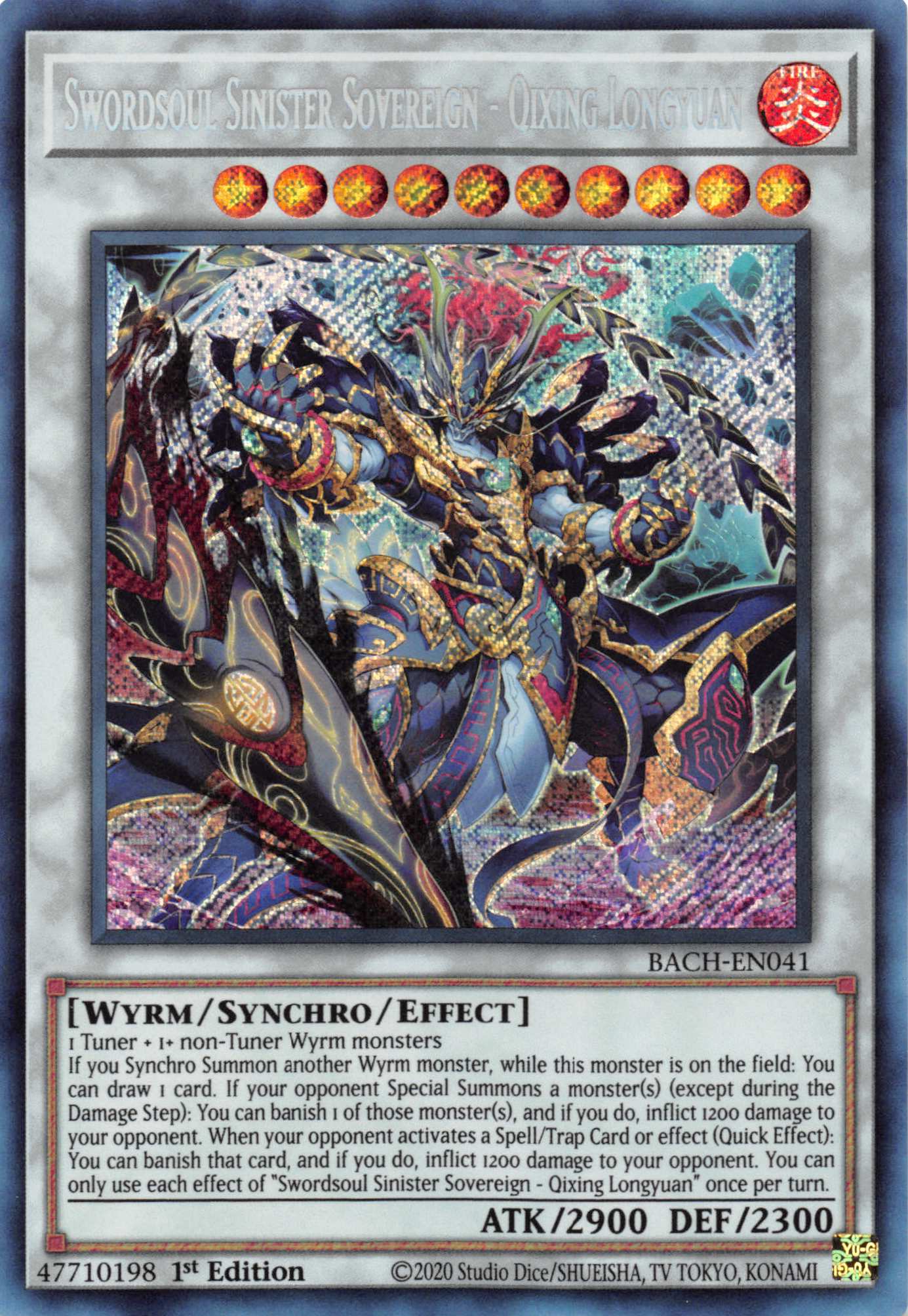 Swordsoul Sinister Sovereign - Qixing Longyuan [BACH-EN041] Secret Rare | Gear Gaming Bentonville