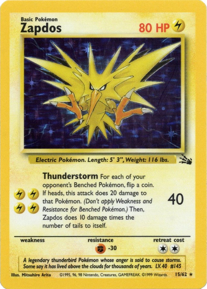 Zapdos (15/62) [Fossil Unlimited] | Gear Gaming Bentonville