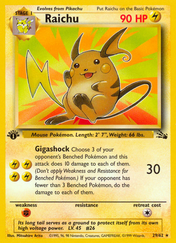 Raichu (29/62) [Fossil 1st Edition] | Gear Gaming Bentonville