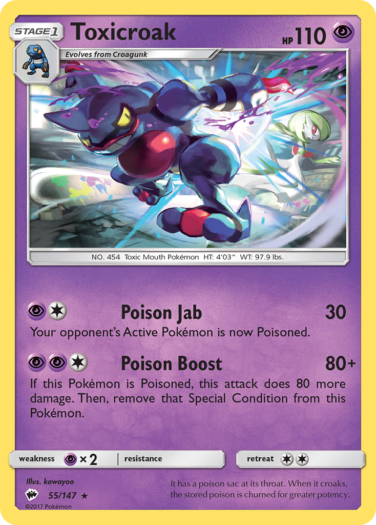 Toxicroak (55/147) [Sun & Moon: Burning Shadows] | Gear Gaming Bentonville