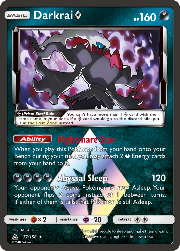 Darkrai (77/156) (Prism Star) [Sun & Moon: Ultra Prism] | Gear Gaming Bentonville