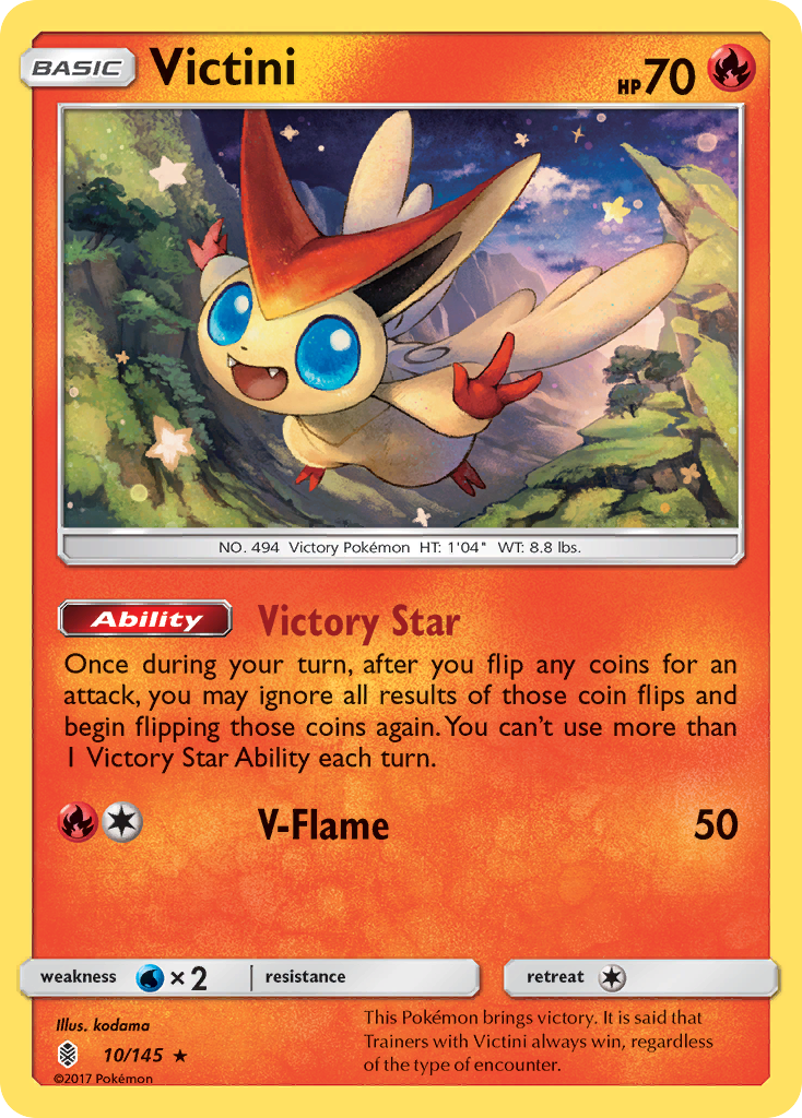 Victini (10/145) [Sun & Moon: Guardians Rising] | Gear Gaming Bentonville