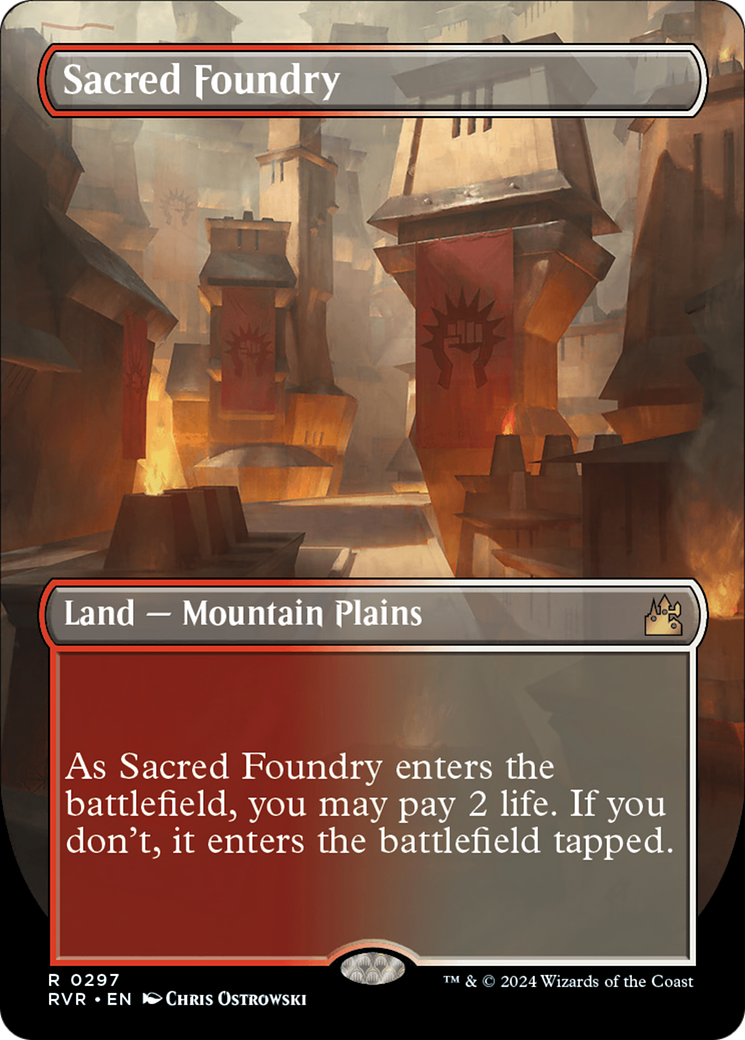 Sacred Foundry (Borderless) [Ravnica Remastered] | Gear Gaming Bentonville