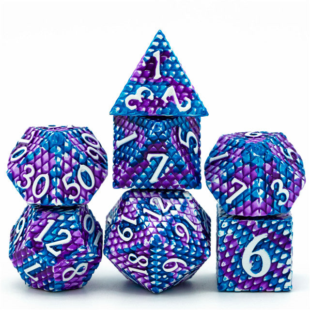 Udixi Dragon Scale Metal dice - Blue/Purple | Gear Gaming Bentonville