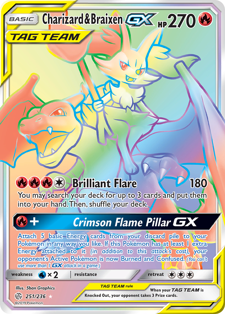 Charizard & Braixen GX (251/236) [Sun & Moon: Cosmic Eclipse] | Gear Gaming Bentonville