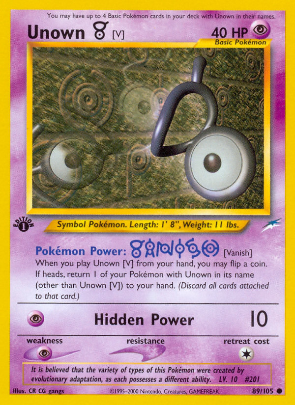 Unown [V] (89/105) [Neo Destiny 1st Edition] | Gear Gaming Bentonville