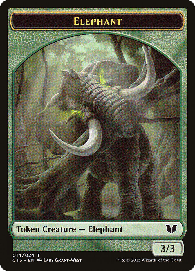 Elephant // Saproling Double-Sided Token [Commander 2015 Tokens] | Gear Gaming Bentonville