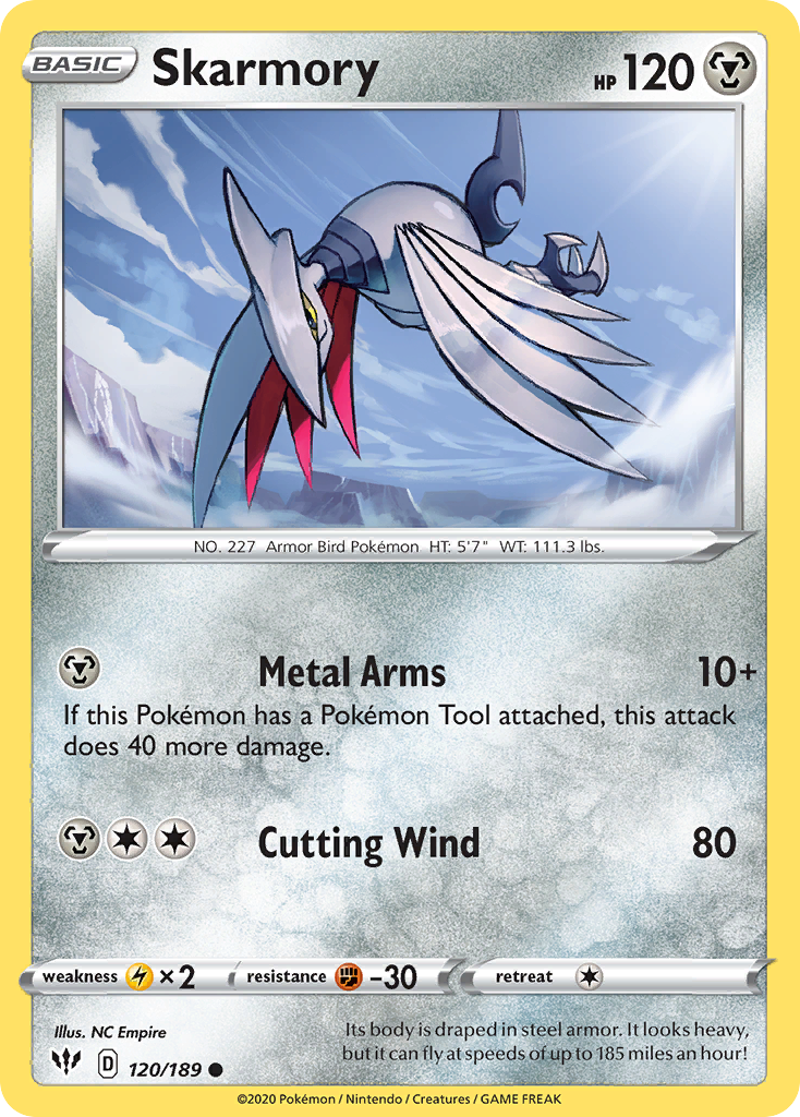 Skarmory (120/189) [Sword & Shield: Darkness Ablaze] | Gear Gaming Bentonville