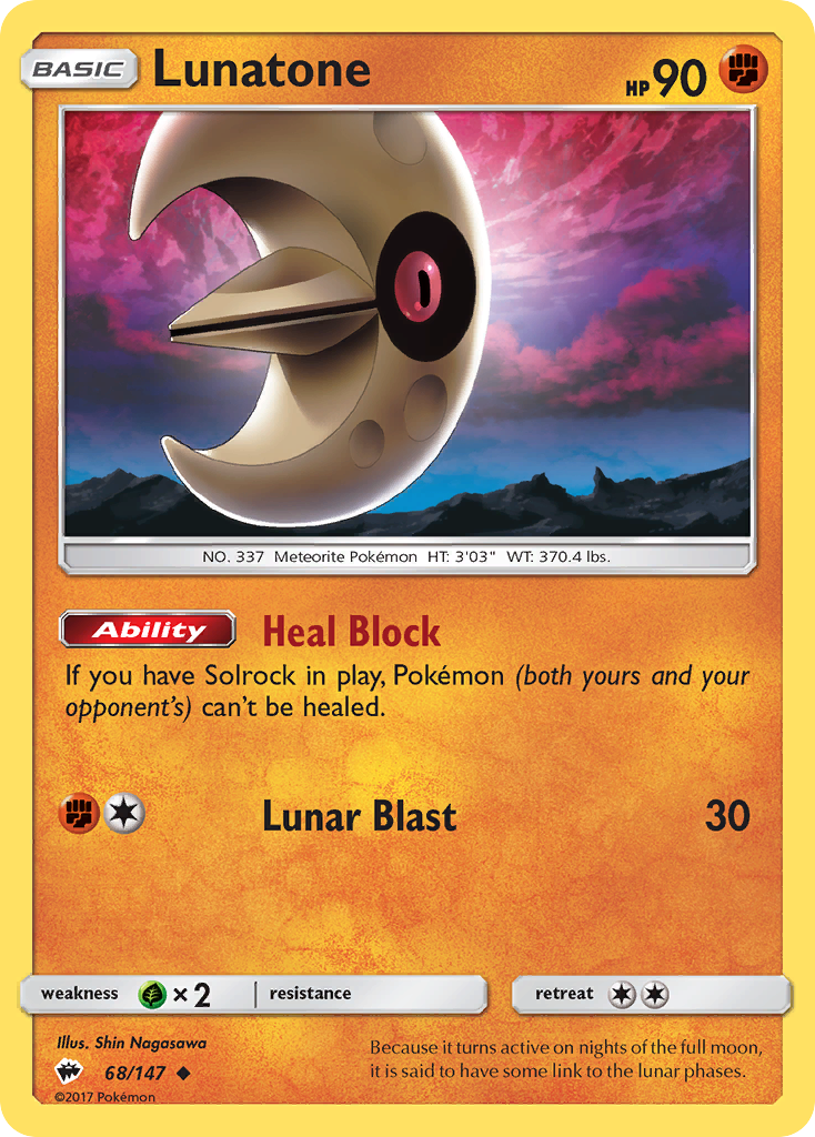 Lunatone (68/147) [Sun & Moon: Burning Shadows] | Gear Gaming Bentonville