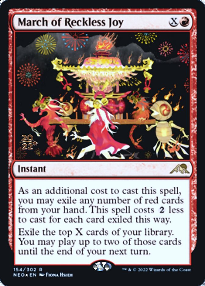 March of Reckless Joy [Kamigawa: Neon Dynasty Prerelease Promos] | Gear Gaming Bentonville