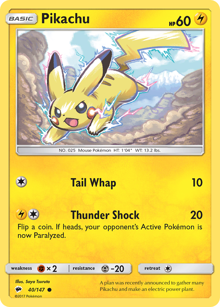 Pikachu (40/147) [Sun & Moon: Burning Shadows] | Gear Gaming Bentonville