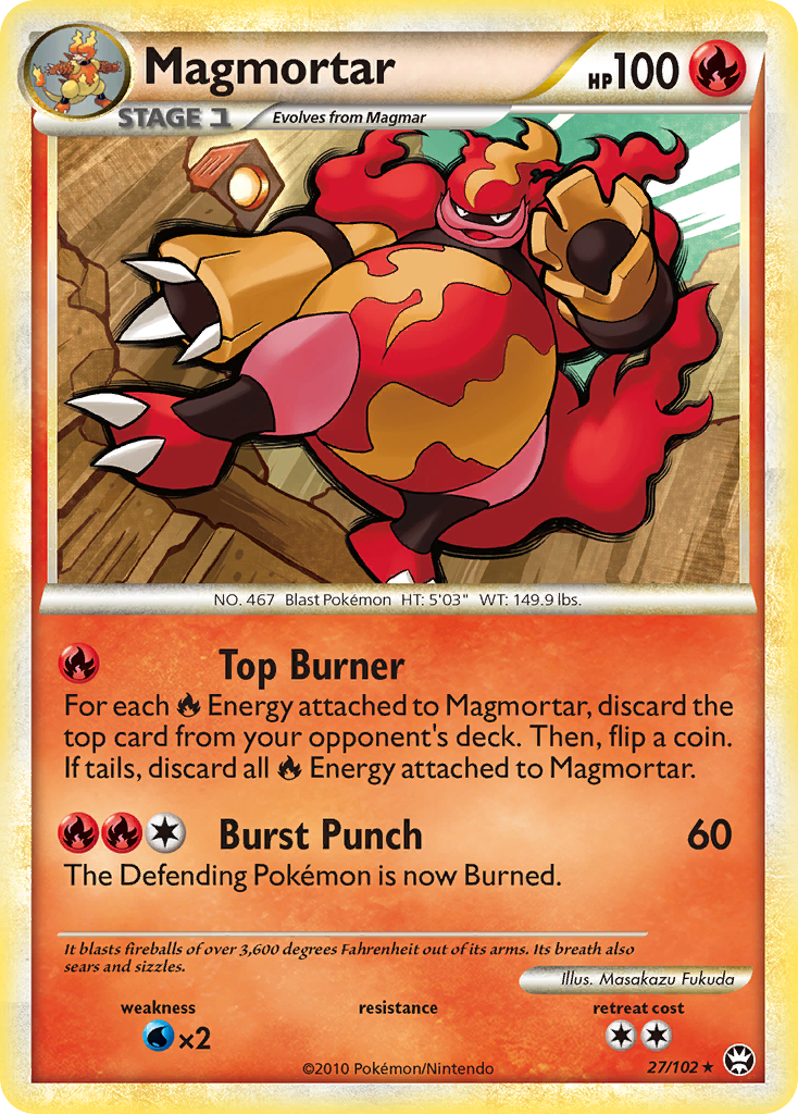 Magmortar (27/102) [HeartGold & SoulSilver: Triumphant] | Gear Gaming Bentonville