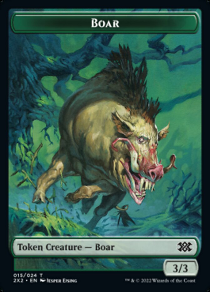 Boar // Soldier Double-sided Token [Double Masters 2022 Tokens] | Gear Gaming Bentonville