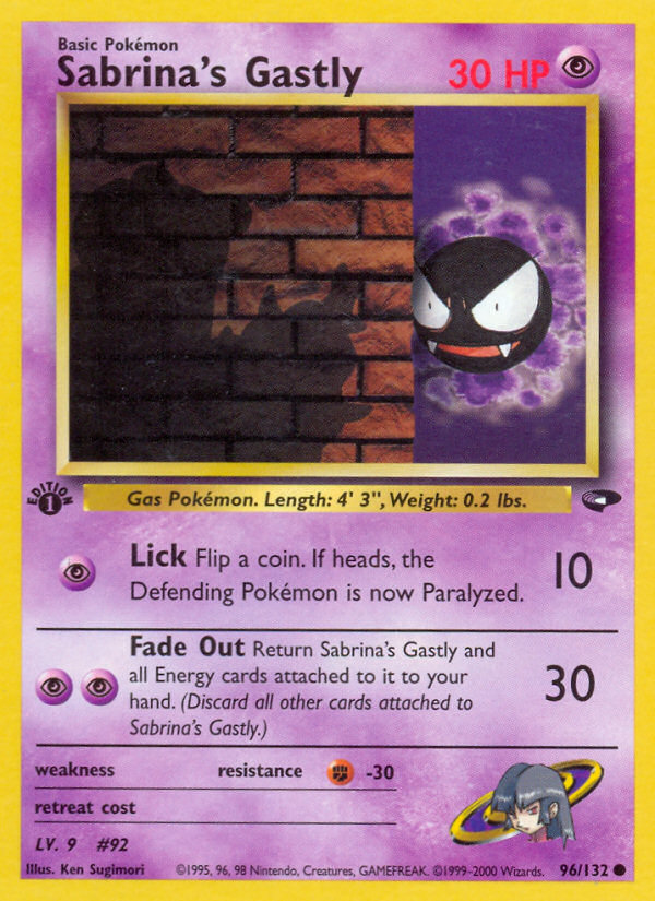 Sabrina's Gastly (96/132) [Gym Challenge 1st Edition] | Gear Gaming Bentonville