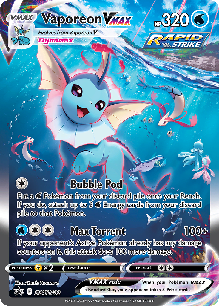 Vaporeon VMAX (SWSH182) (Jumbo Card) [Sword & Shield: Black Star Promos] | Gear Gaming Bentonville