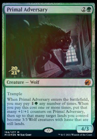 Primal Adversary [Innistrad: Midnight Hunt Prerelease Promos] | Gear Gaming Bentonville