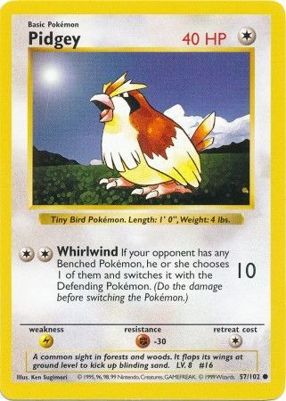 Pidgey (57/102) [Base Set Shadowless Unlimited] | Gear Gaming Bentonville