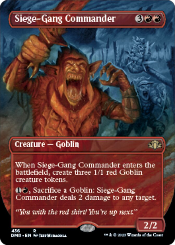 Siege-Gang Commander (Borderless Alternate Art) [Dominaria Remastered] | Gear Gaming Bentonville