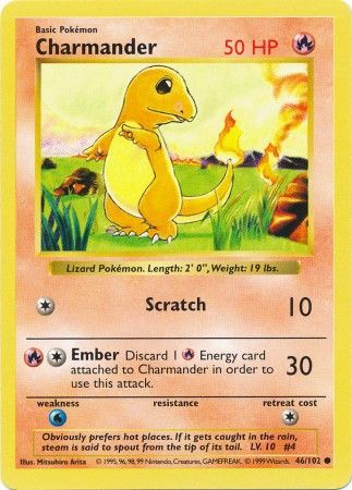 Charmander (46/102) [Base Set Shadowless Unlimited] | Gear Gaming Bentonville