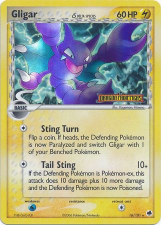 Gligar (16/101) (Delta Species) (Stamped) [EX: Dragon Frontiers] | Gear Gaming Bentonville