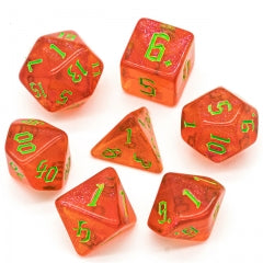 Red Glitter 7pcs Dice Set | Gear Gaming Bentonville