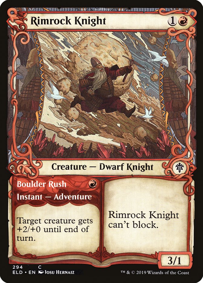 Rimrock Knight // Boulder Rush (Showcase) [Throne of Eldraine] | Gear Gaming Bentonville