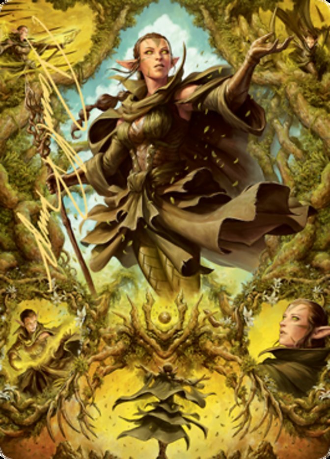 Nissa of Shadowed Boughs 2 Art Card (Gold-Stamped Signature) [Zendikar Rising Art Series] | Gear Gaming Bentonville