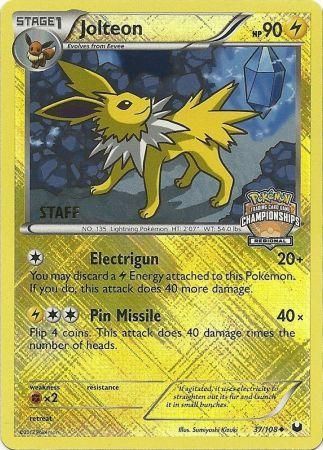 Jolteon (37/108) (Regional Championship 2013 Promo Staff) [Black & White: Dark Explorers] | Gear Gaming Bentonville