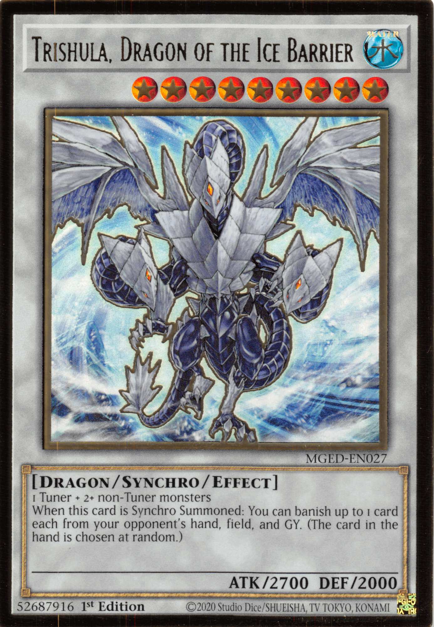 Trishula, Dragon of the Ice Barrier [MGED-EN027] Gold Rare | Gear Gaming Bentonville